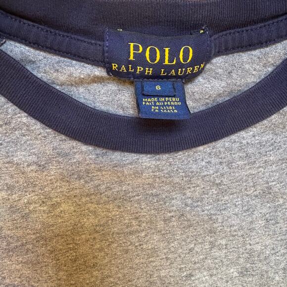Polo Ralph Lauren gray navy long sleeve 3 shirt SIZE 6 - Picture 4 of 5